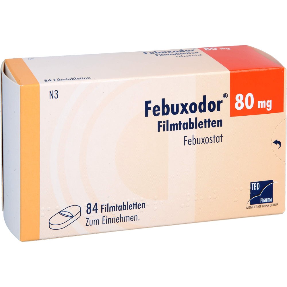 Das Produktfoto zeigt Febuxodor 80 Mg Filmtabletten (84 stk) PZN 15426087