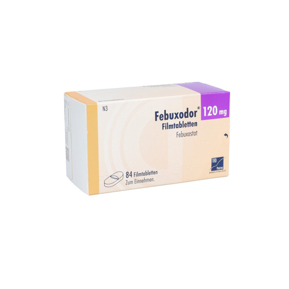 Das Produktfoto zeigt Febuxodor 120 Mg Filmtabletten (84 stk) PZN 15426118