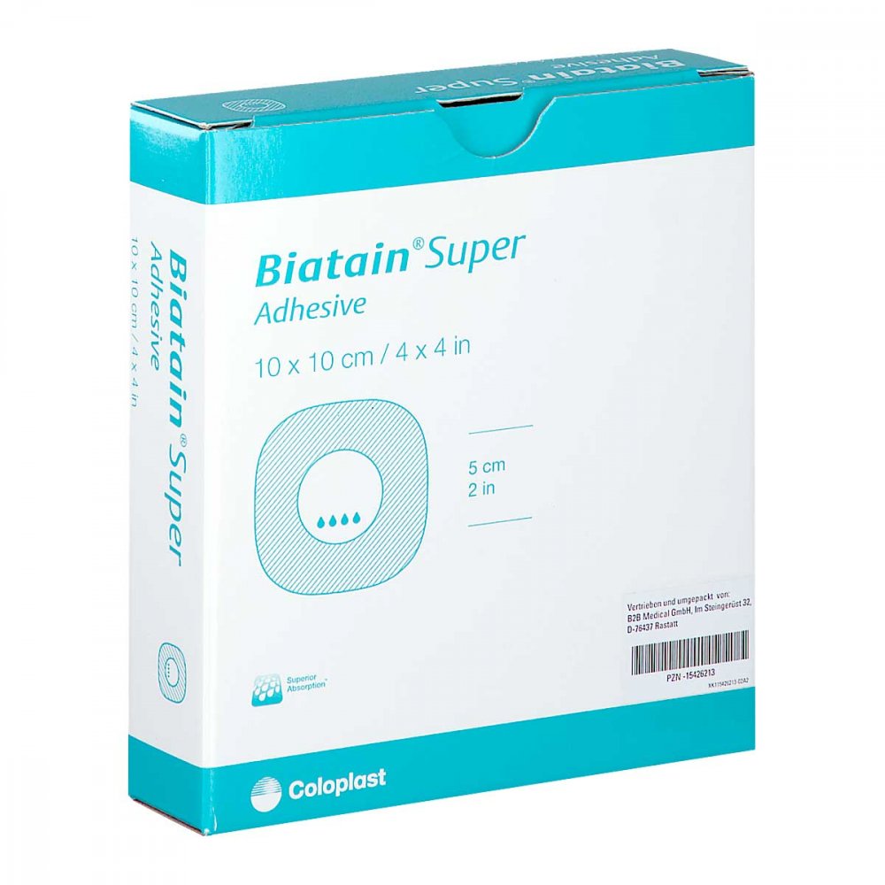 Biatain Super Selbst-Haftend Superabs.10x10 Cm (10 stk)