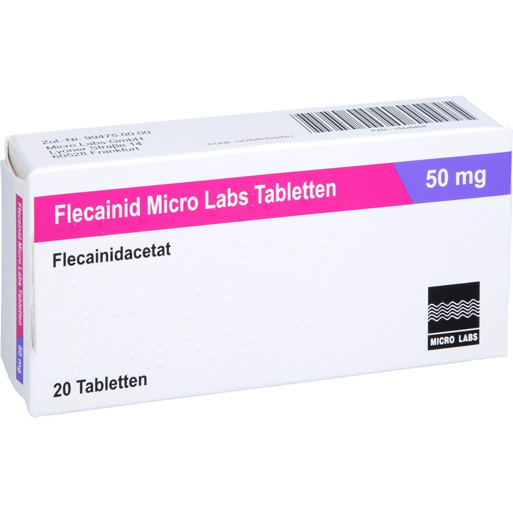 Das Produktfoto zeigt Flecainid Micro Labs 50 Mg Tabletten (20 stk) PZN 15426408