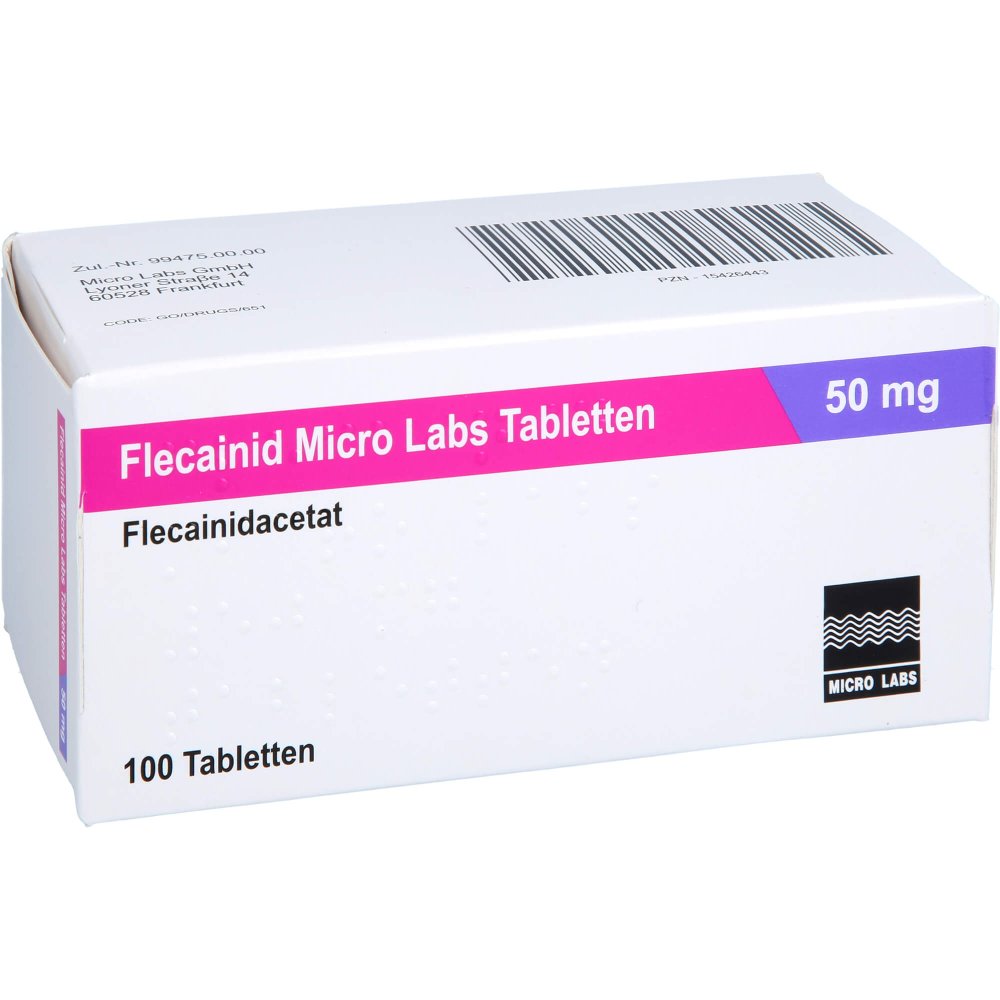 Das Produktfoto zeigt Flecainid Micro Labs 50 Mg Tabletten (100 stk) PZN 15426443