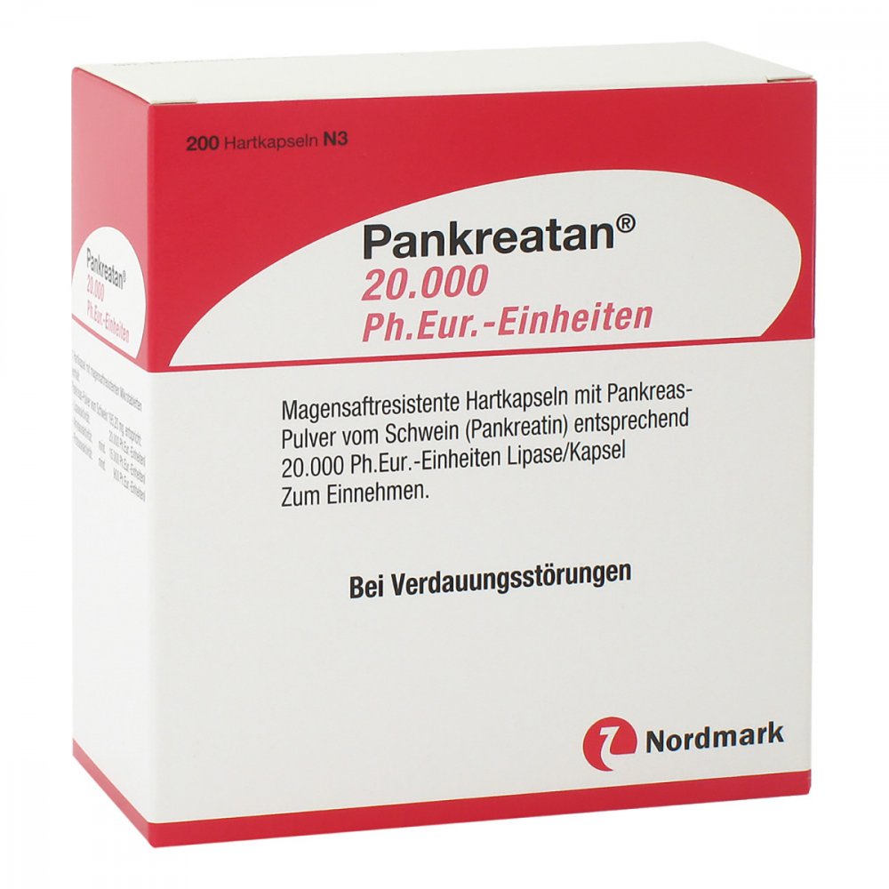 Pankreatan 20.000 Ph.Eur.-Einheiten Msr.Hartkaps. (200 stk)