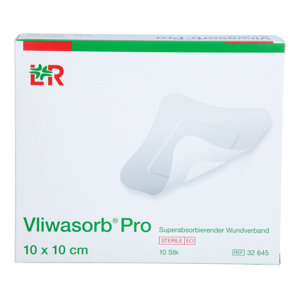 Vliwasorb Pro Superabsorb.Komp.Steril 10x10 Cm (10 stk)