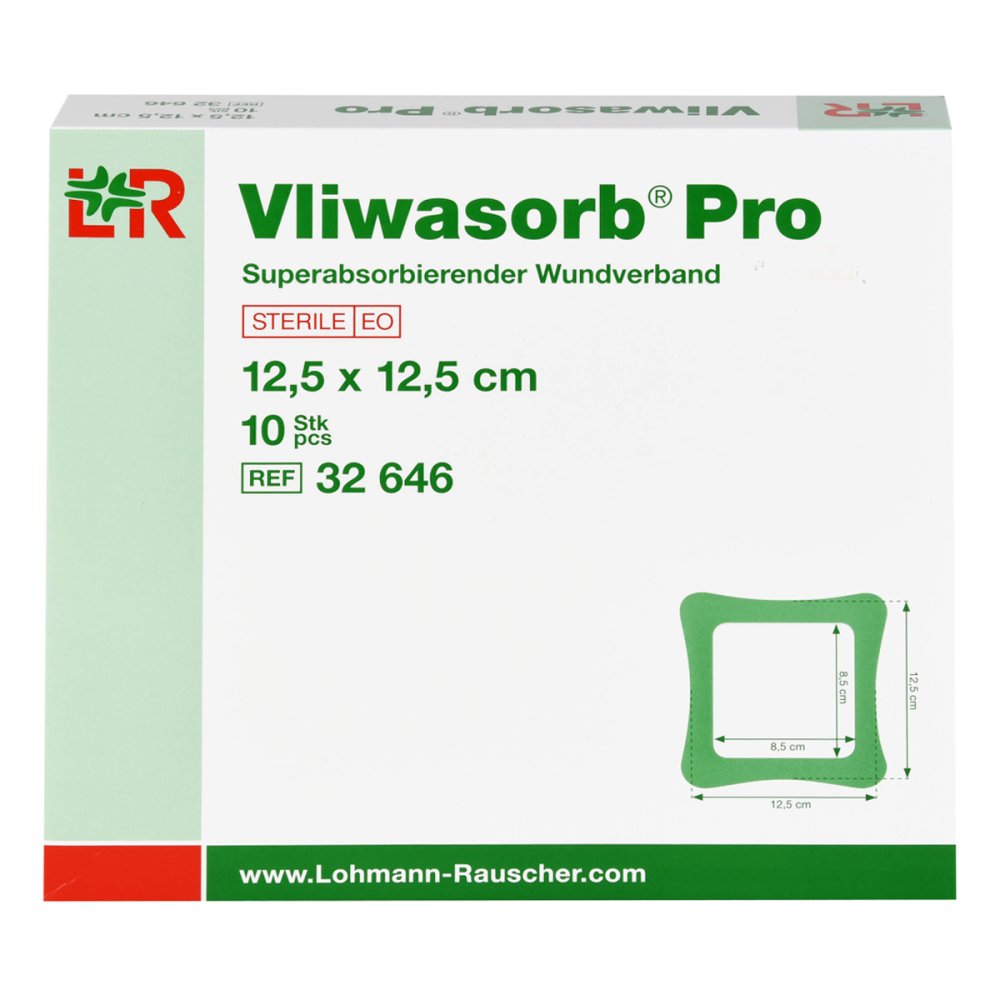 Vliwasorb Pro Superabsorb.Komp.Steril 12,5x12,5 Cm (10 stk)