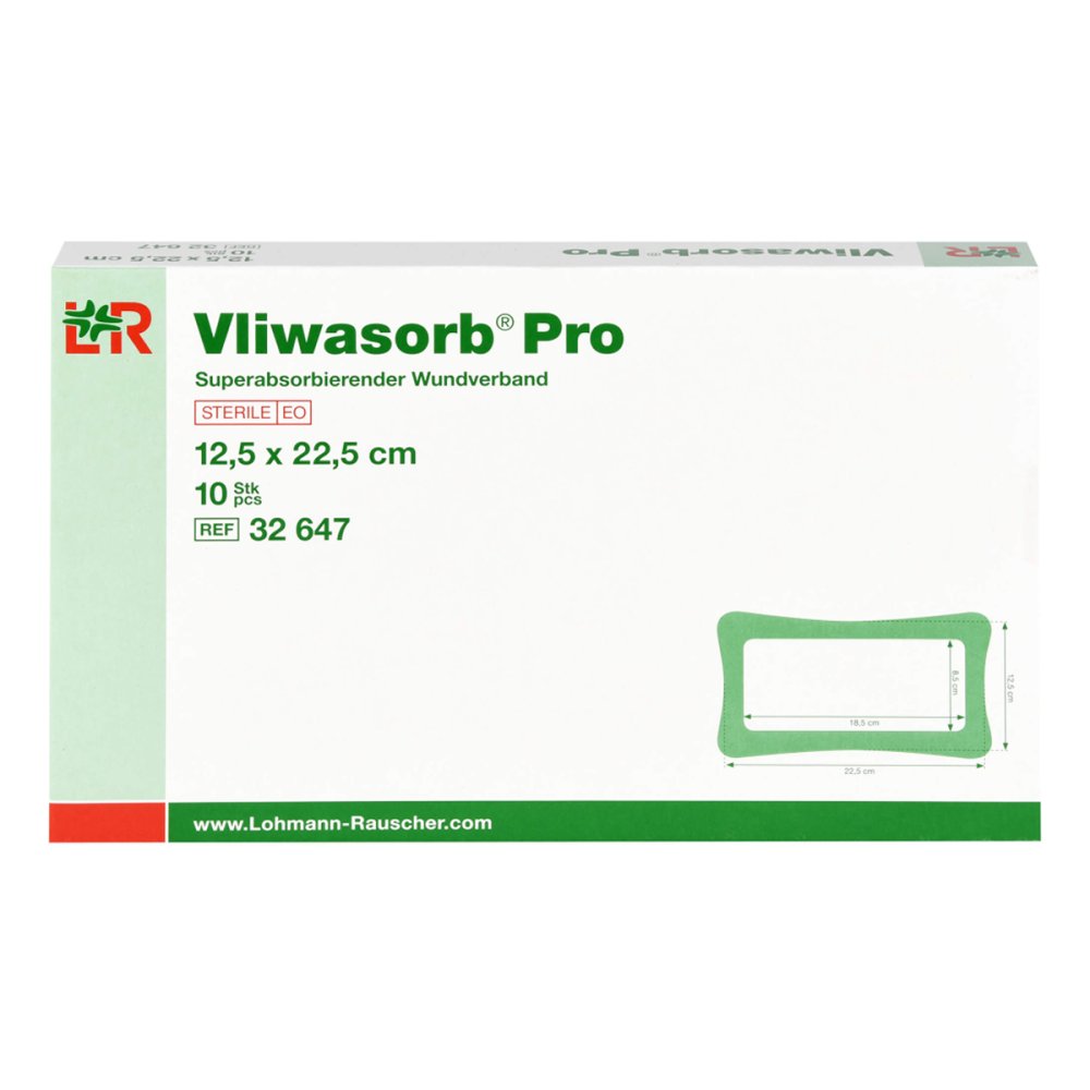 Vliwasorb Pro Superabsorb.Komp.Steril 12,5x22,5 Cm (10 stk)