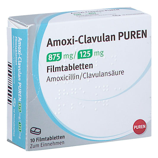 Amoxi-Clavulan Puren 875 Mg/125 Mg Filmtabletten (10 stk)