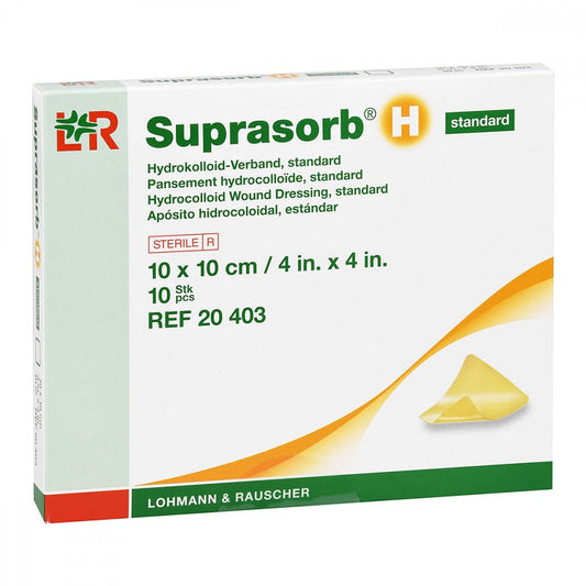 Das Produktfoto zeigt Suprasorb H Hydrokoll.Verb.Standard 10x10 Cm (10 stk) PZN 15563298