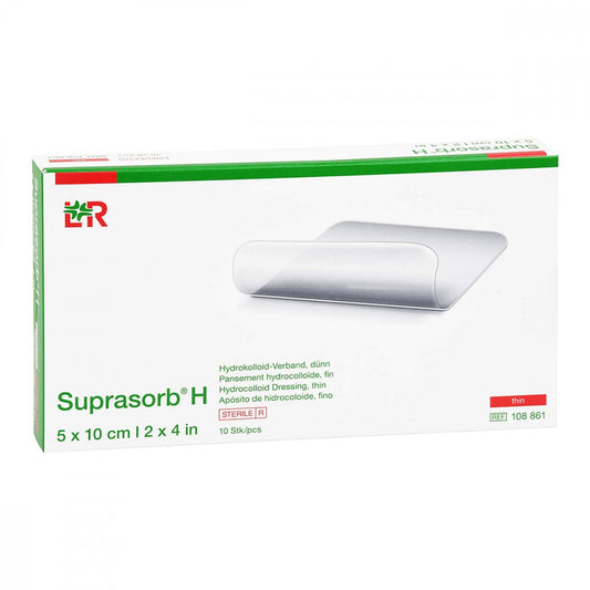 Das Produktfoto zeigt Suprasorb H Hydrokoll.Verb.Dünn 5x10 Cm (10 stk) PZN 15563335