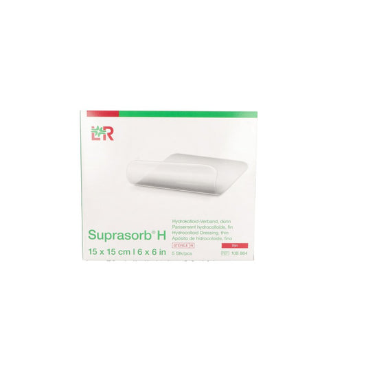 Das Produktfoto zeigt Suprasorb H Hydrokoll.Verb.Dünn 15x15 Cm (5 stk) PZN 15563364
