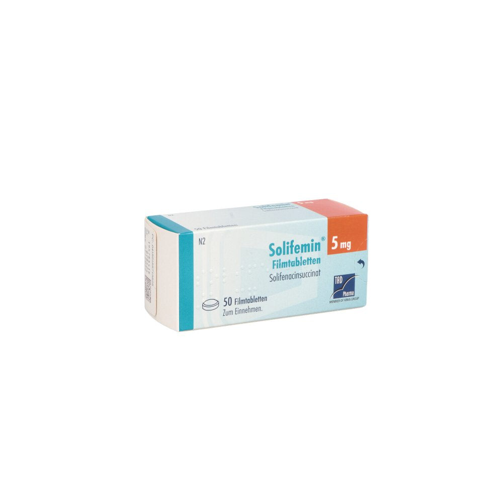 Das Produktfoto zeigt Solifemin 5 Mg Filmtabletten (50 stk) PZN 15571352