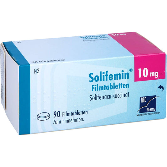 Das Produktfoto zeigt Solifemin 10 Mg Filmtabletten (90 stk) PZN 15571406