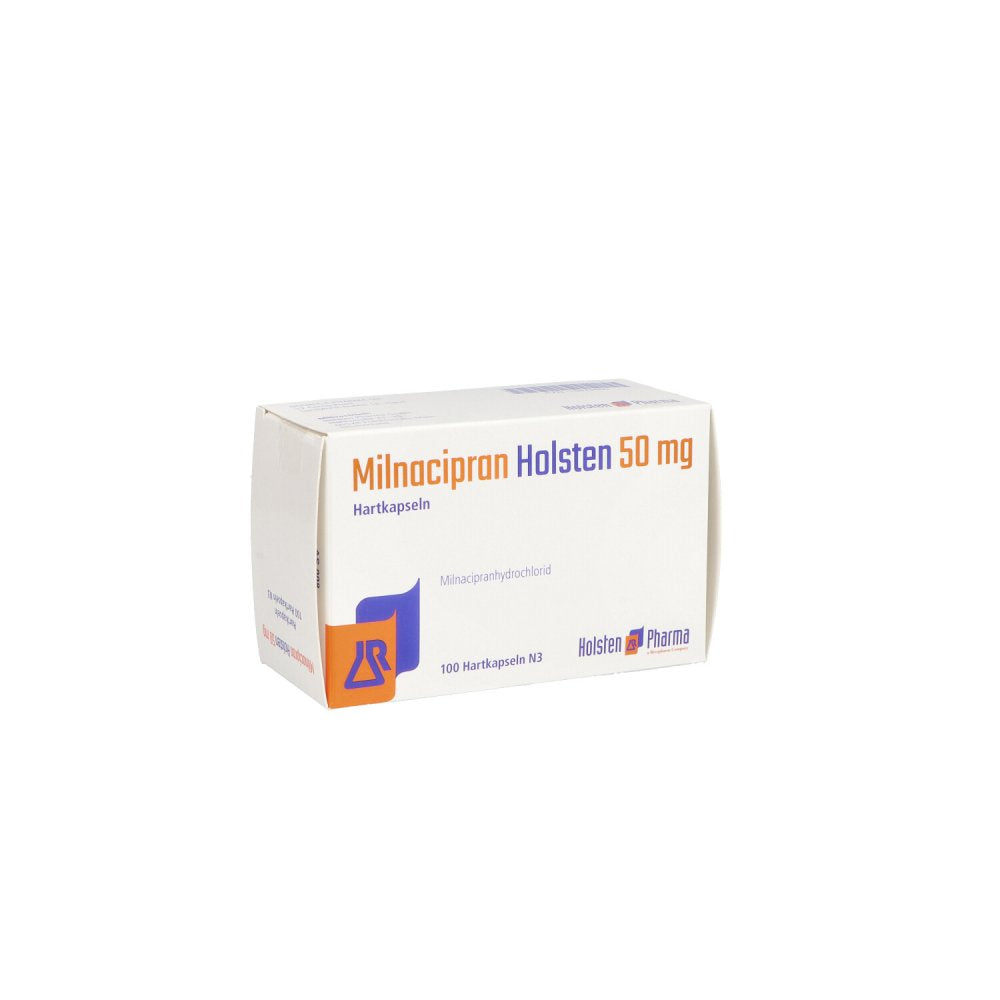 Das Produktfoto zeigt Milnacipran Holsten 50 Mg Hartkapseln (100 stk) PZN 15579460