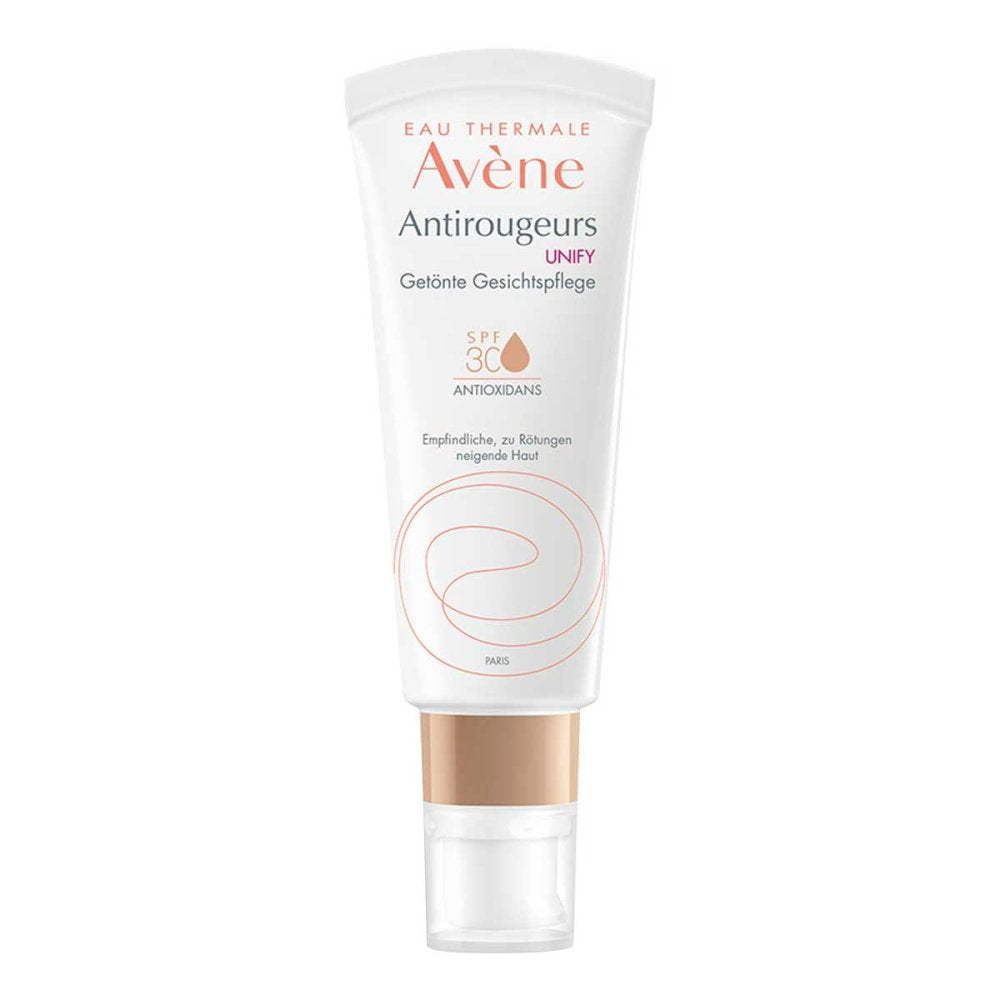 Das Produktfoto zeigt Avene Antirougeurs Unify Getönte Pflege Cr.Spf 30 (40 ml) PZN 15584745