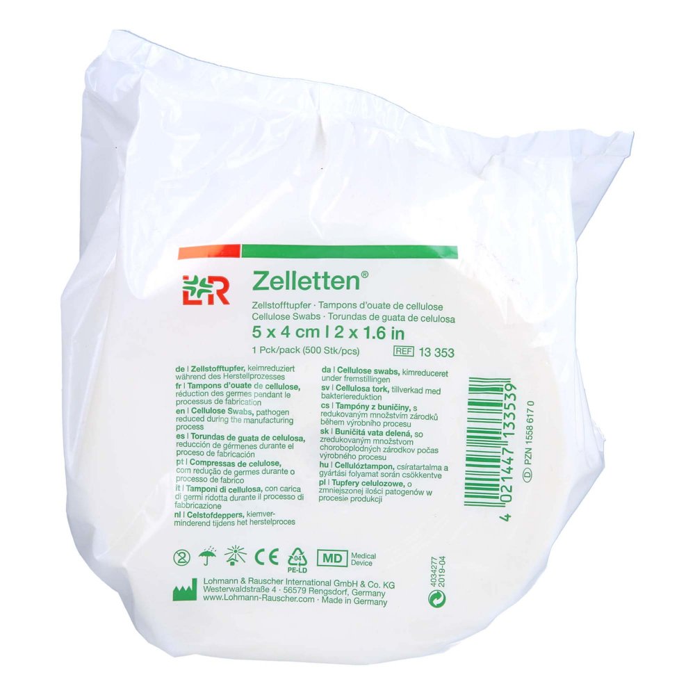 Zelletten Tupfer 4x5 Cm Keimreduziert Rolle (500 stk)
