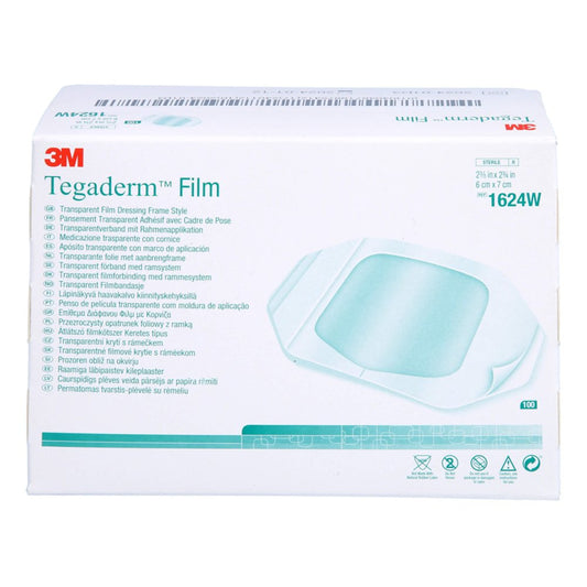 Das Produktfoto zeigt Tegaderm 3m Film 6x7 Cm 1624w (100 stk) PZN 15591521