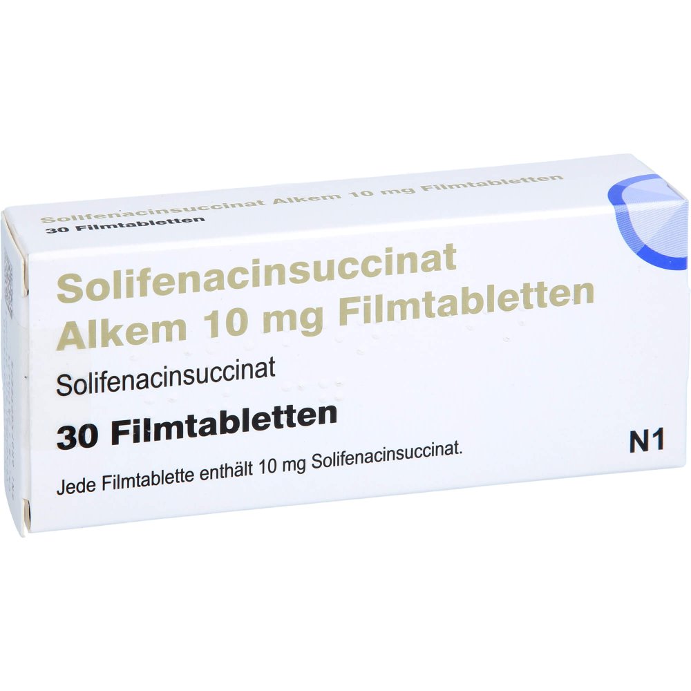 Das Produktfoto zeigt Solifenacinsuccinat Alkem 10 Mg Filmtabletten (30 stk) PZN 15611471