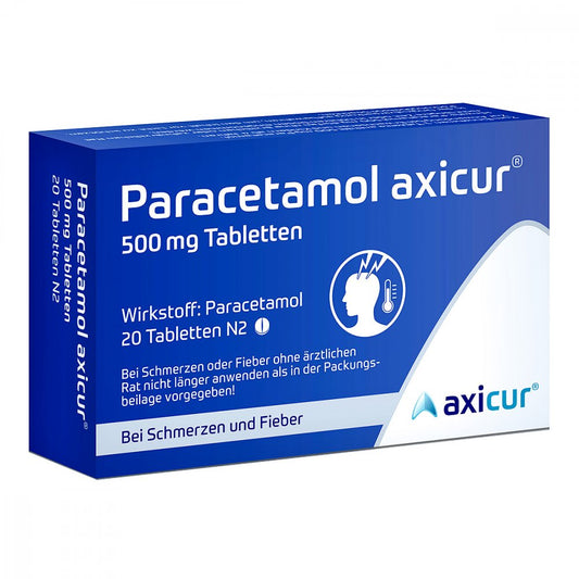 Paracetamol Axicur 500 Mg Tabletten (20 stk)