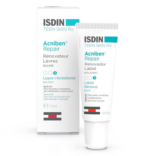 Das Produktfoto zeigt Isdin Acniben Repair Lippenbalsam (10 ml) PZN 15617077