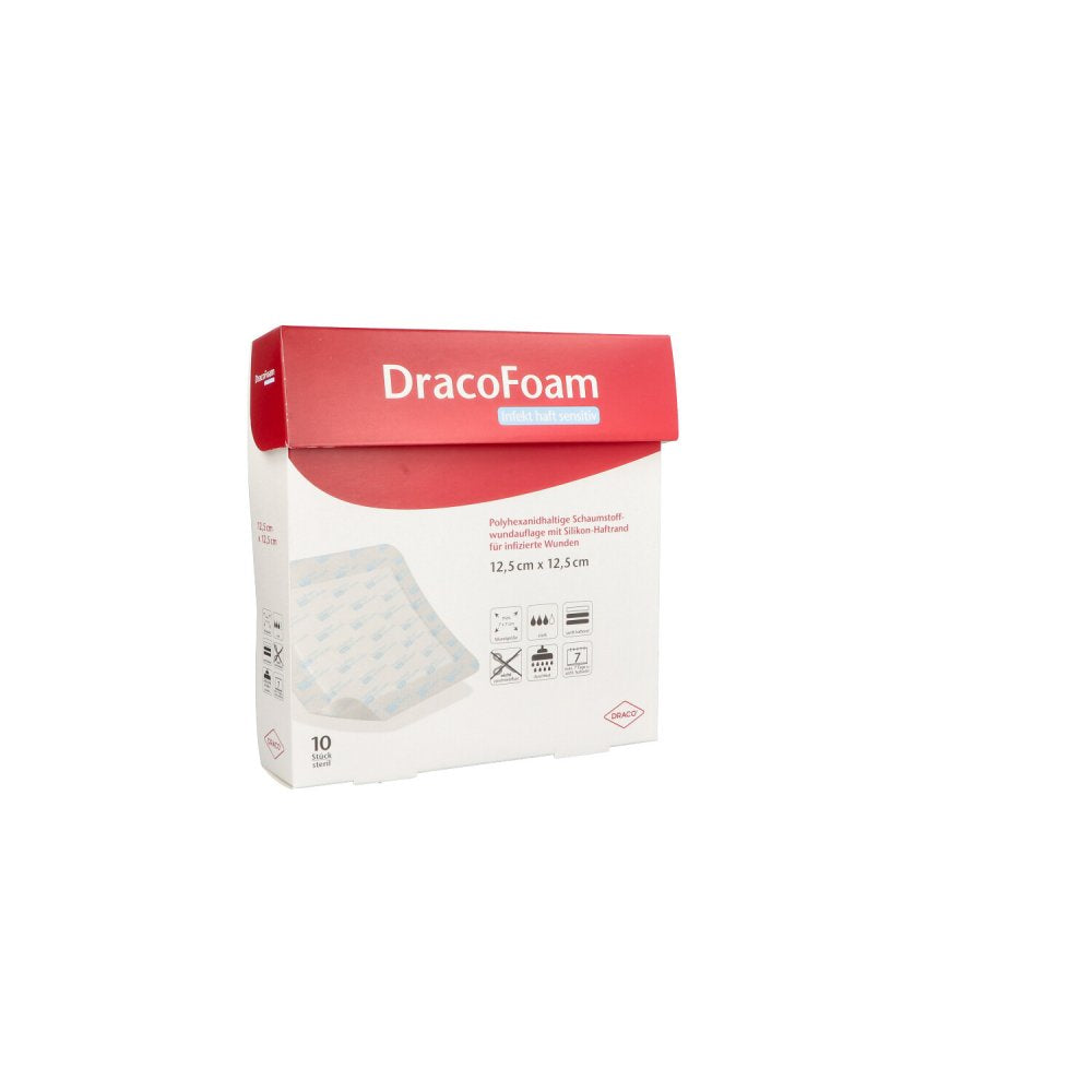 Dracofoam Infekt Haft Sensitiv Wundauf.12,5x12,5cm (10 stk)