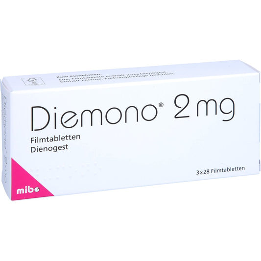 Das Produktfoto zeigt Diemono 2 Mg Filmtabletten (3X28 stk) PZN 15628891