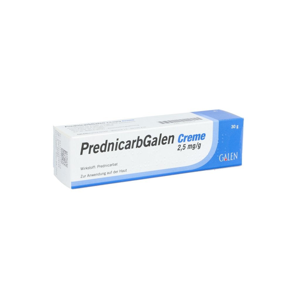 Das Produktfoto zeigt Prednicarbgalen 2,5 Mg/G Creme (30 g) PZN 15629614