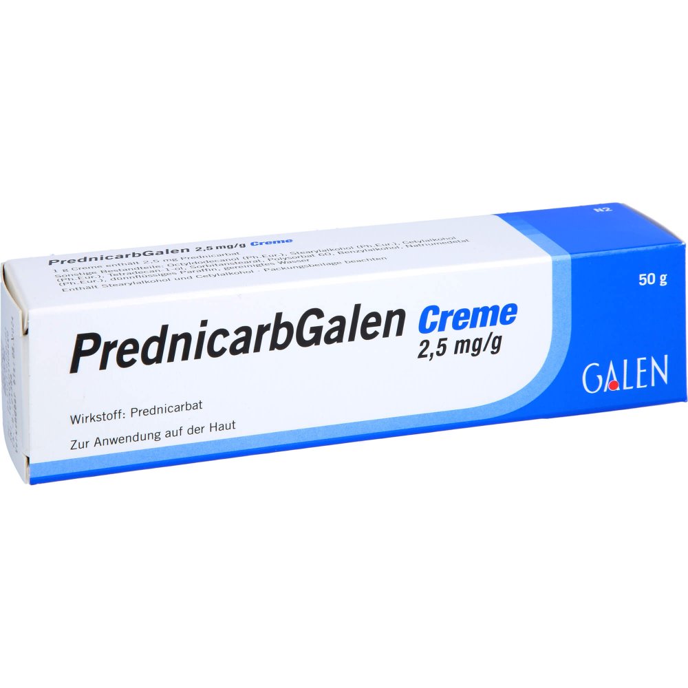 Das Produktfoto zeigt Prednicarbgalen 2,5 Mg/G Creme (50 g) PZN 15629620