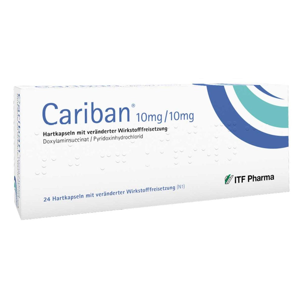 Das Produktfoto zeigt Cariban 10 Mg/10 Mg Hartk.M.Veränd.Wirkst.-Frs. (24 stk) PZN 15638659