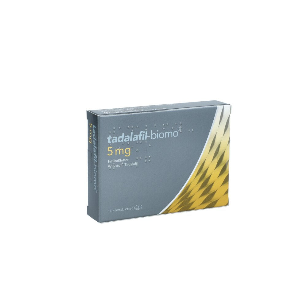 Das Produktfoto zeigt Tadalafil-Biomo 5 Mg Filmtabletten (14 stk) PZN 15735109