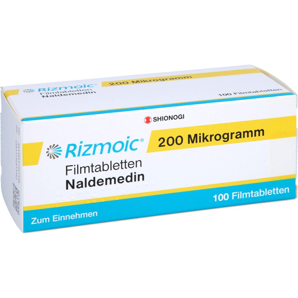 Das Produktfoto zeigt Rizmoic 200 Mikrogramm Filmtabletten (100 stk) PZN 15735753