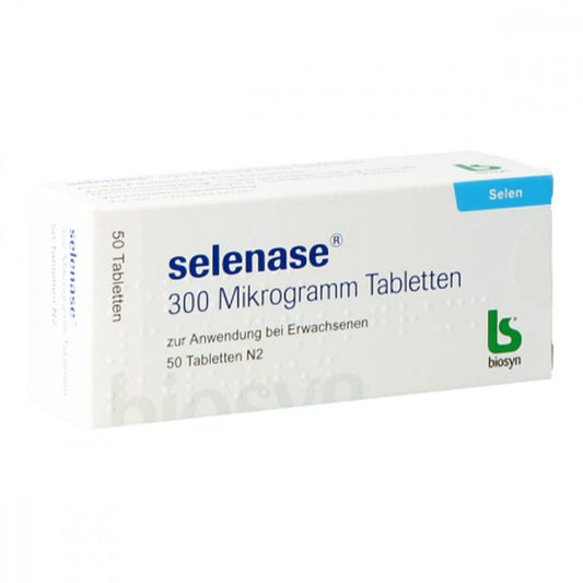 Das Produktfoto zeigt Selenase 300 Mikrogramm Tabletten (50 stk) PZN 15736095