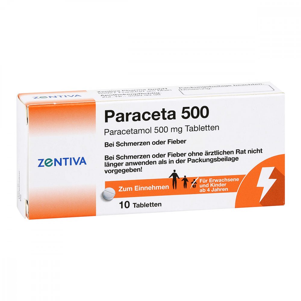 Das Produktfoto zeigt Paraceta 500 Tabletten (10 stk) PZN 15743853