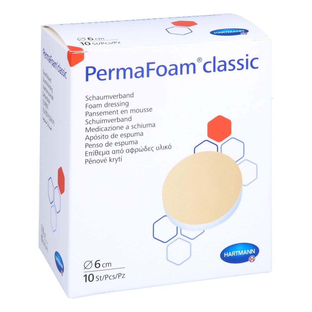 Das Produktfoto zeigt Permafoam Classic Schaumverband Rund 6 Cm (10 stk) PZN 15744539