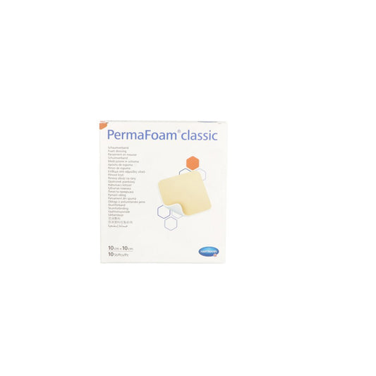Das Produktfoto zeigt Permafoam Classic Schaumverband 10x10 Cm (10 stk) PZN 15744545