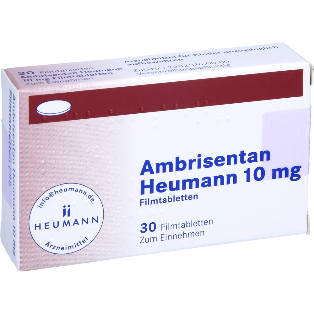 Das Produktfoto zeigt Ambrisentan Heumann 10 Mg Filmtabletten (30 stk) PZN 15747101