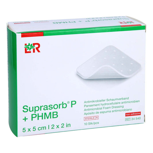 Das Produktfoto zeigt Suprasorb P+Phmb Schaumverband 5x5 Cm (10 stk) PZN 15748448