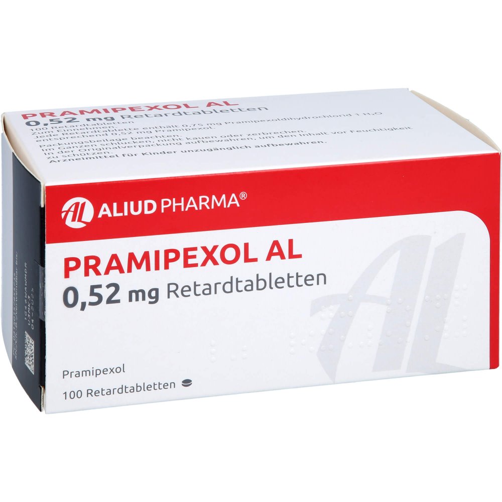 Das Produktfoto zeigt Pramipexol Al 0,52 Mg Retardtabletten (100 stk) PZN 15785573
