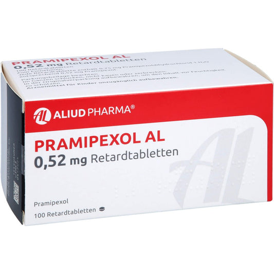 Das Produktfoto zeigt Pramipexol Al 0,52 Mg Retardtabletten (100 stk) PZN 15785573