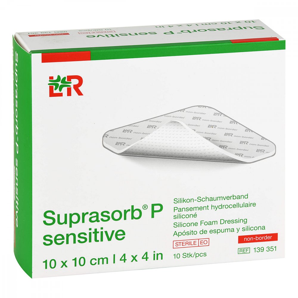 Suprasorb P Sensitive Pu-Schaumv.Non-Bor.10x10cm (10 stk)