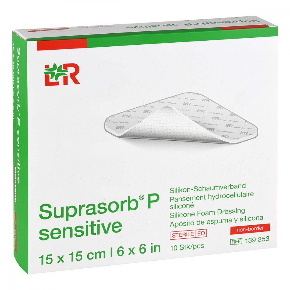 Suprasorb P Sensitive Pu-Schaumv.Non-Bor.15x15cm (10 stk)