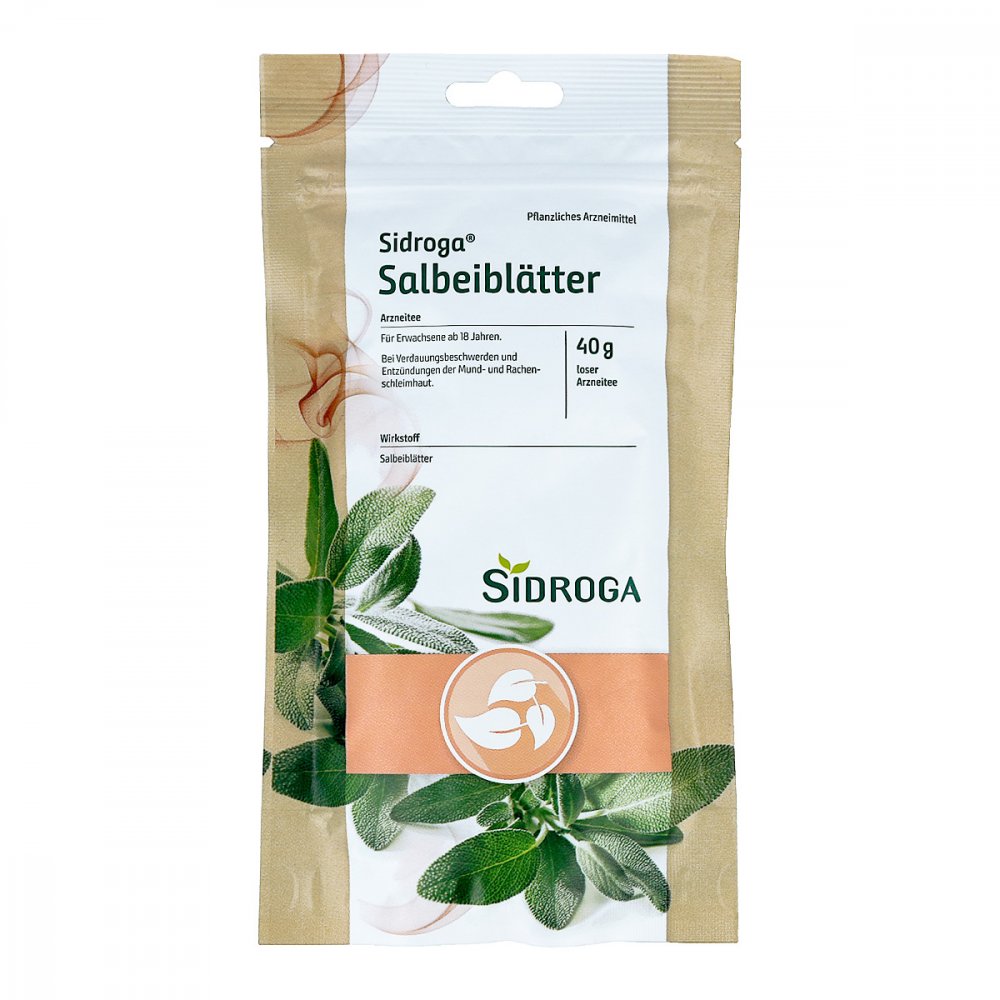 Das Produktfoto zeigt Sidroga Salbeiblätter Arzneitee Lose (40 g) PZN 15821085