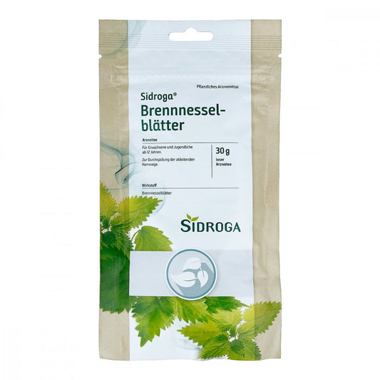 Das Produktfoto zeigt Sidroga Brennnesselblättertee Arzneitee Lose (30 g) PZN 15821091