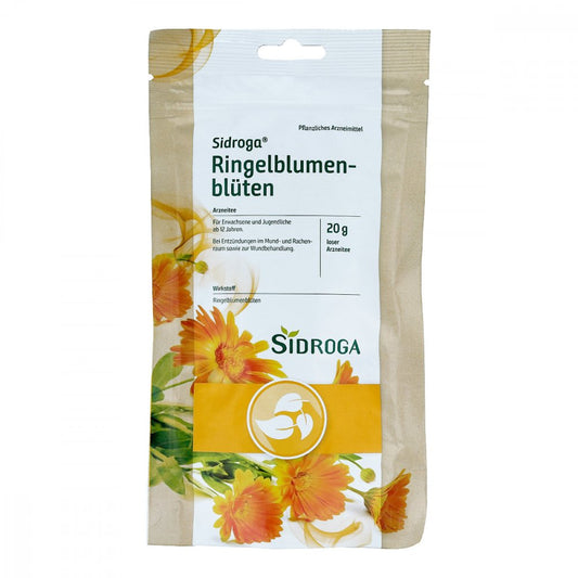 Das Produktfoto zeigt Sidroga Ringelblumenblüten Arzneitee Lose (20 g) PZN 15821116