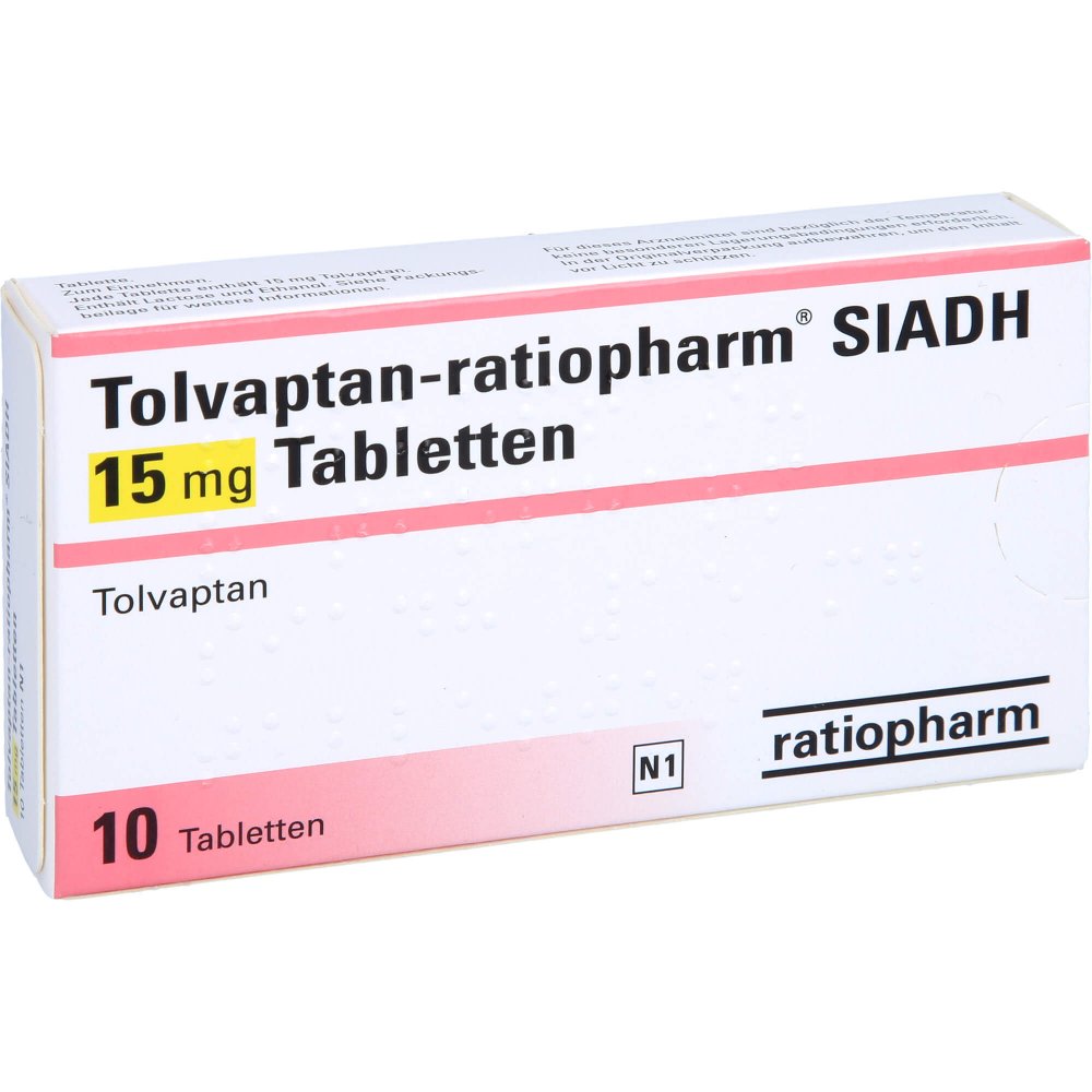 Das Produktfoto zeigt Tolvaptan-Ratiopharm Siadh 15 Mg Tabletten (10 stk) PZN 15821895