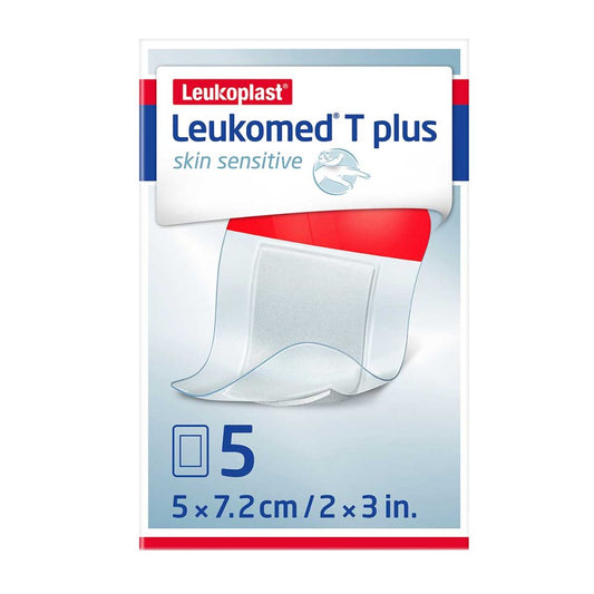 Das Produktfoto zeigt Leukomed T Plus Skin Sensitive Steril 5x7,2 Cm (5 stk) PZN 15862888
