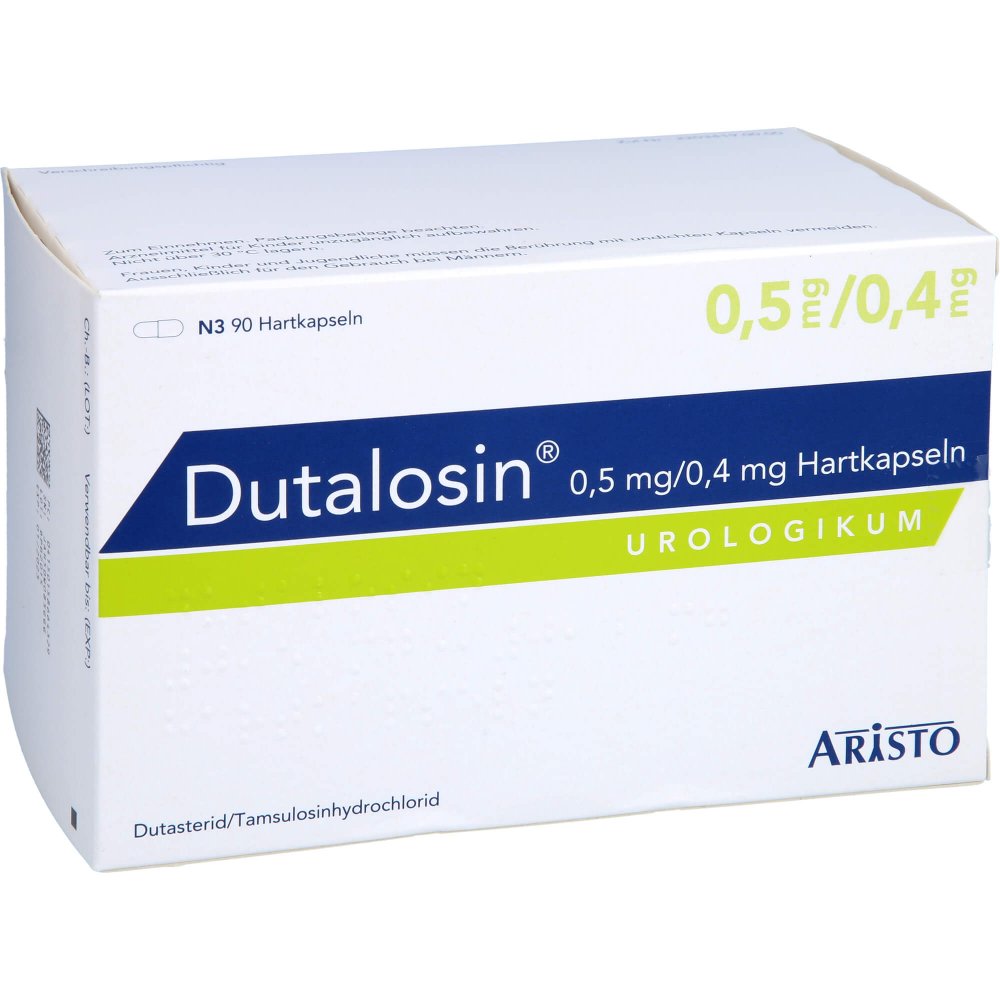 Das Produktfoto zeigt Dutalosin 0,5 Mg/0,4 Mg Hartkapseln (90 stk) PZN 15866432