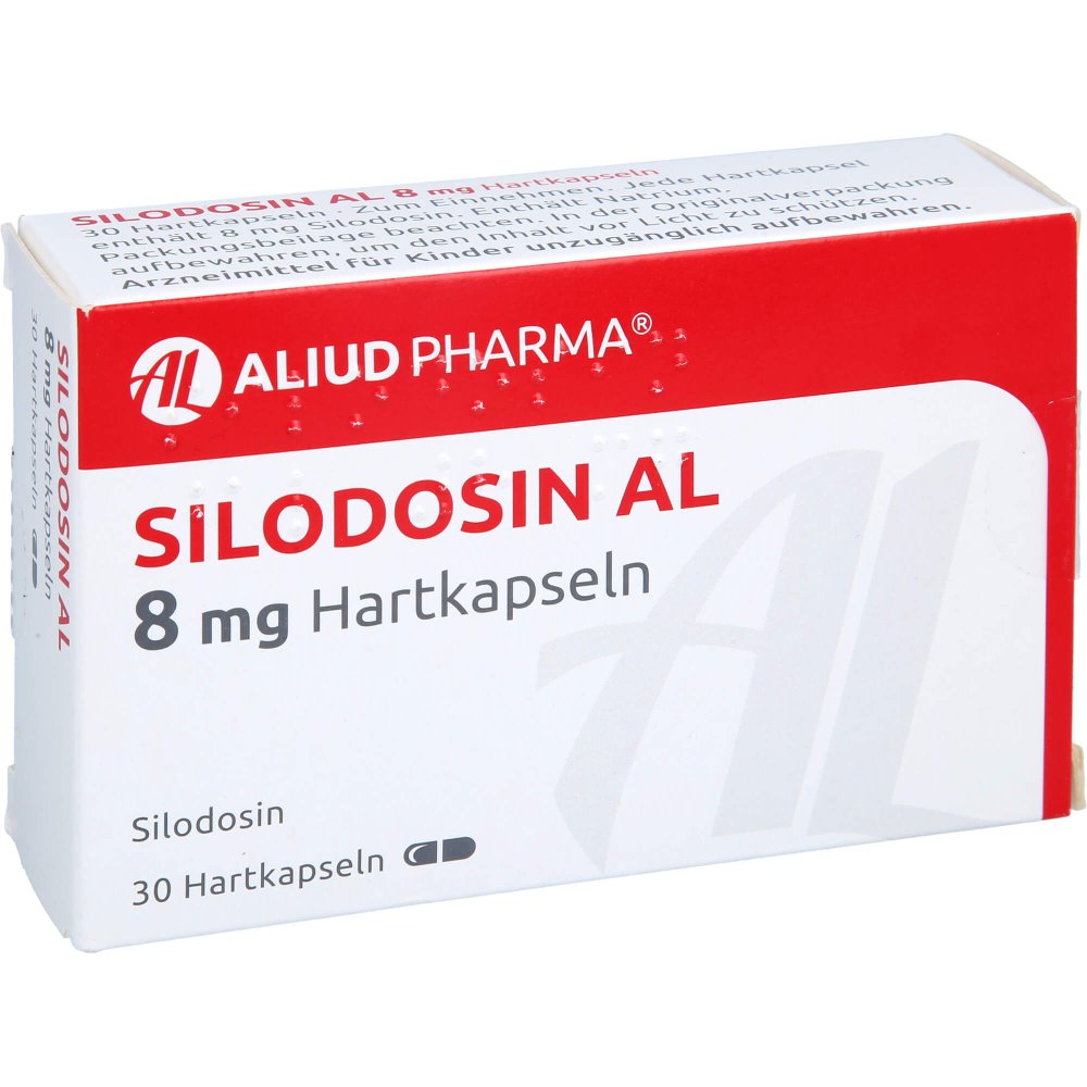 Das Produktfoto zeigt Silodosin Al 8 Mg Hartkapseln (30 stk) PZN 15895787