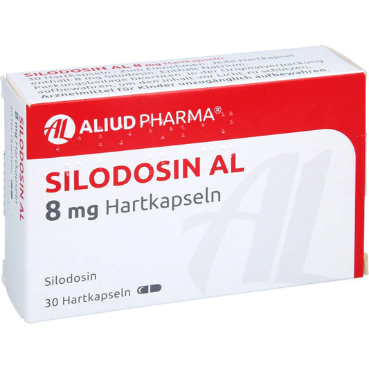 Das Produktfoto zeigt Silodosin Al 8 Mg Hartkapseln (30 stk) PZN 15895787