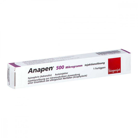 Das Produktfoto zeigt Anapen 500 Μg Injektionslösung Autoinjektor (1 stk) PZN 15896166