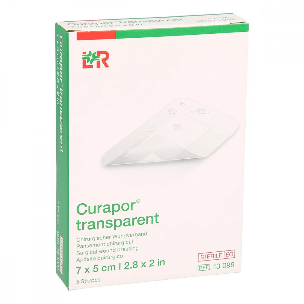 Curapor Wundverband Steril Transparent 5x7 Cm (5 stk)