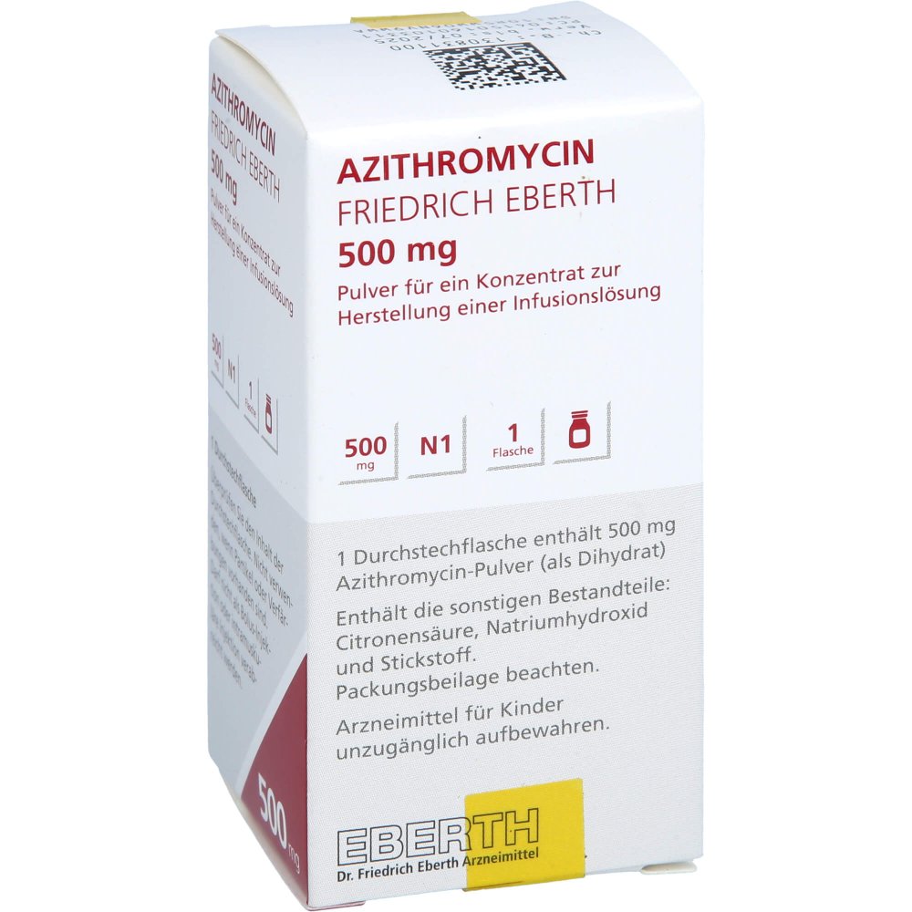 Das Produktfoto zeigt Azithromycin Friedrich Eberth 500 Mg Pki (1 stk) PZN 16010331
